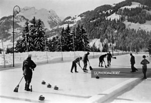 Match de curling à Gstaad en Suisse.