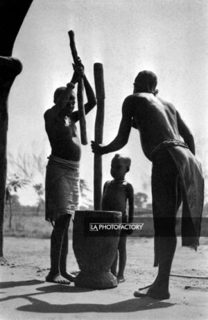 Pilage de mil au mortier, Afrique 1939.