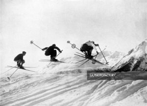 Ski hoppers à Saint-Moritz.