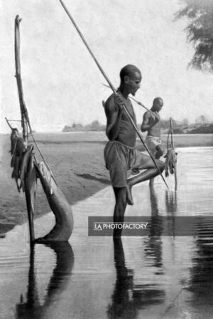 Pêche à la lance au Soudan, 1908.