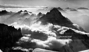 Les Grandes Jorasses vues en montant au Mont Blanc.