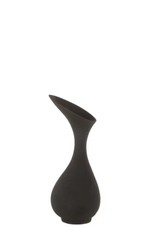 Vase Olivia Rugueux Aluminium Noir Small