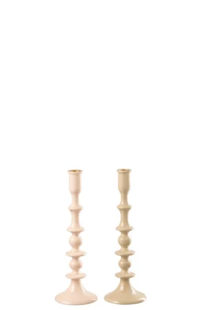 Chandelier Aluminium Rose Clair/Beige Assortiment De 2