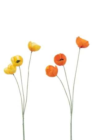 Coquelicot Tige Artificiel Jaune