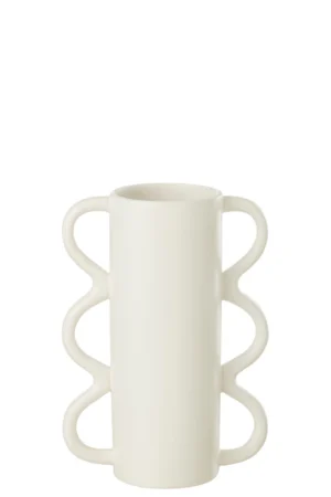 Vase Vague Anse Dolomie Blanc Small