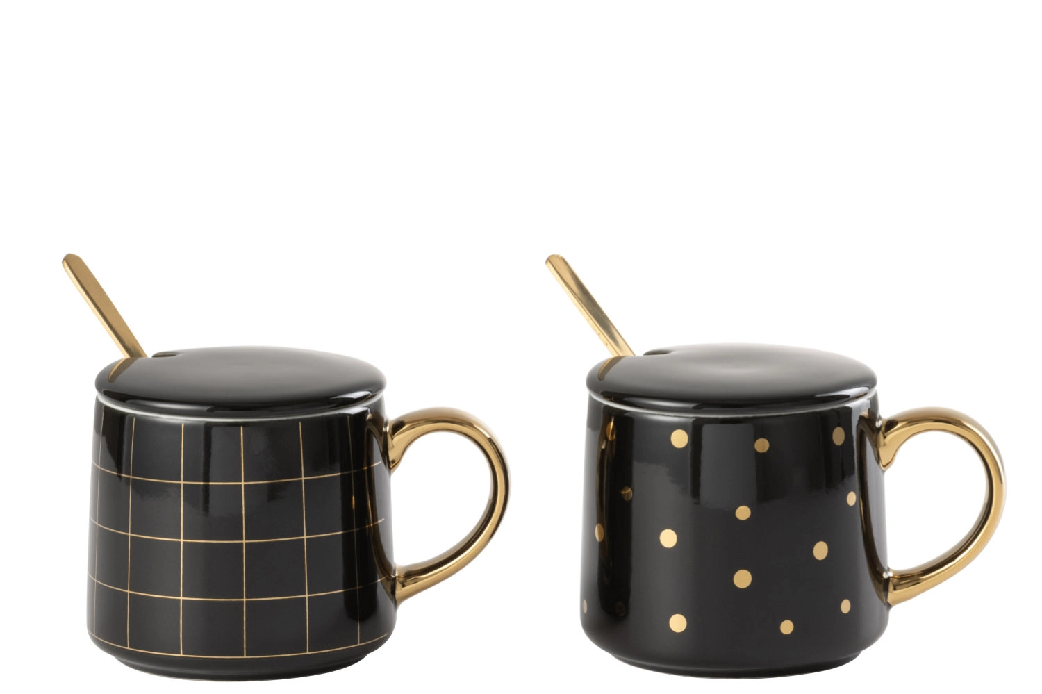 Mugs Amelie Porcelain Noir carreaux