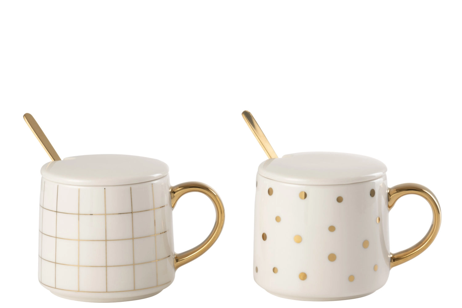 Mugs Amelie Porcelain Blanc carreaux