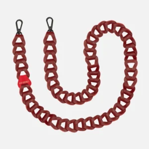 Mel cuir long - fait main bordeau