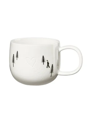 Mug cœur dans la neige, empreinte