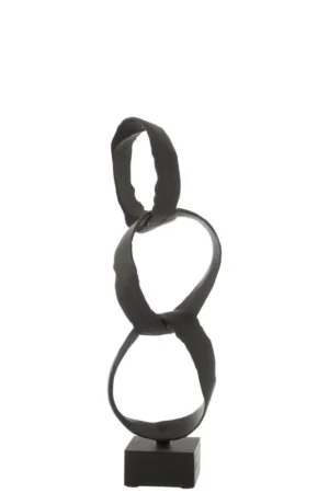 Figurine Anneaux Sur Pied Aluminium Noir Small