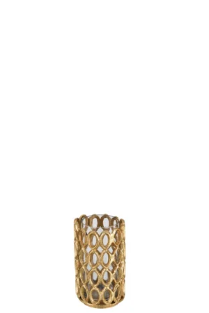 Photophore rond cercles aluminium or Small