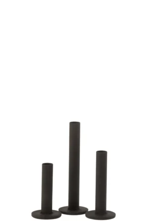 Set De 3 Chandelier Bas Moderne Metal Mat Noir