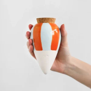 Olla hydratante - Rayé orange et bleu