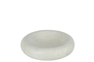 Bol Rond Bas Marbre Blanc Large