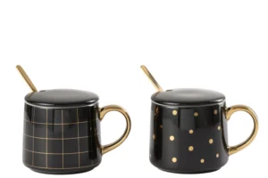 Mugs Amelie Porcelain Noir carreaux