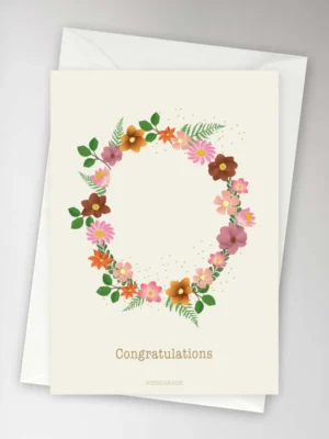 CONGRATULATIONS flower circle - carte de vœux