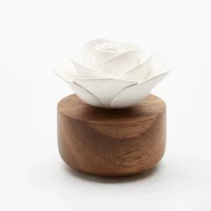 Diffuseur de parfum en bois et céramique blanc Gardenia du Laos