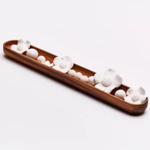 Diffuseur Florastone, plateau garni à parfumer en bois et céramique Florastone diffuser, white ceramic and wood top