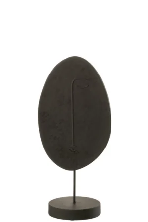 Tête Plate Sur Socle Poly Noir Large