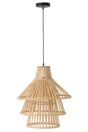 Suspension Luminaire A Couche Bambou Naturel Large