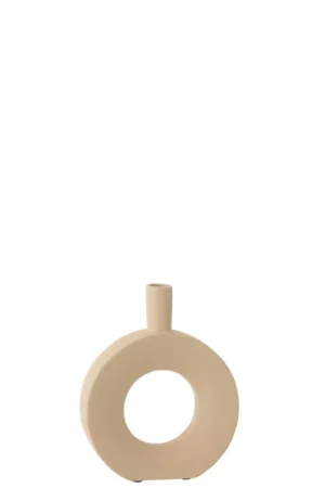 Vase Cercle Aluminium Beige