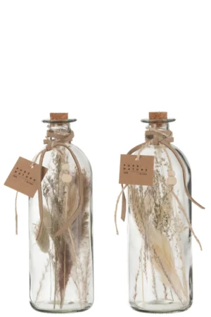 Bouteilles Fleurs Sechees Verre Naturel foncé Large