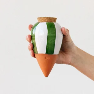 Olla hydratante - Rayé vert et blanc