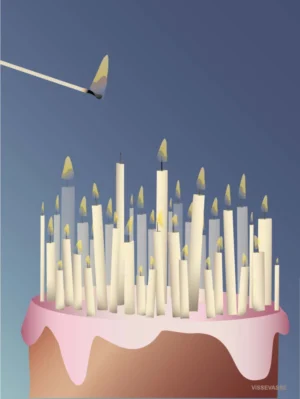 CAKE WITH CANDLES - carte de vœux