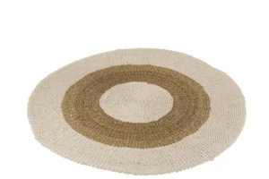 Tapis Rond Zostere Blanc/Naturel Medium