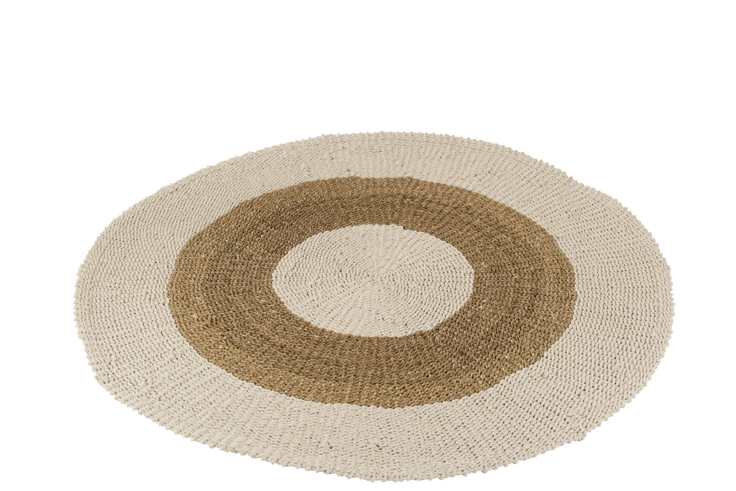 Tapis Rond Zostere Blanc/Naturel Medium