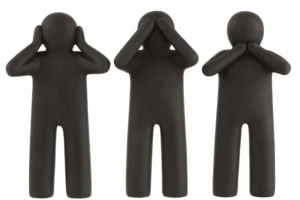 P'tit Maurice Entendre/Voir/Se Taire Resine Noir Large Assortiment De 3