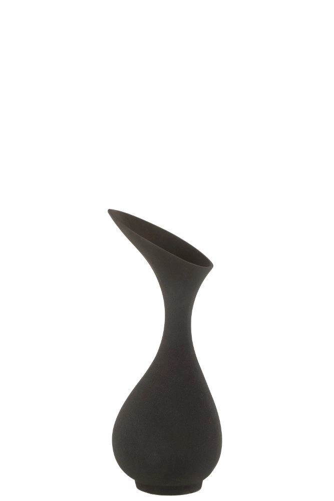 Vase Olivia Rugueux Aluminium Noir Small