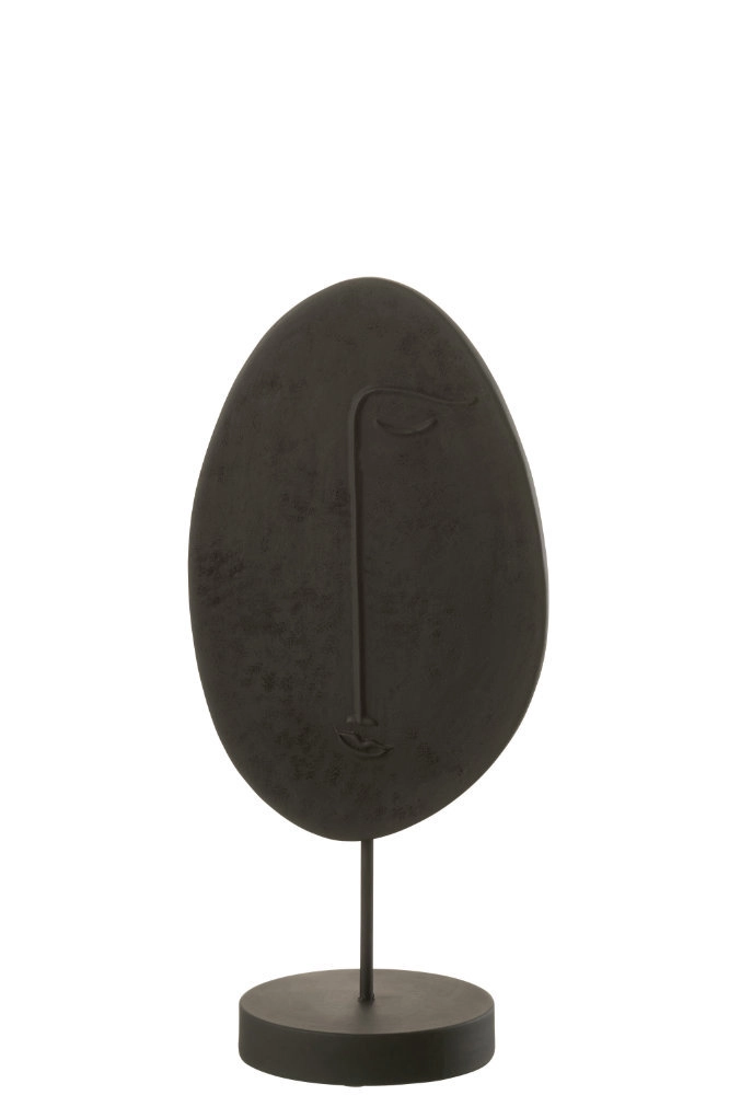 Tête Plate Sur Socle Poly Noir Large