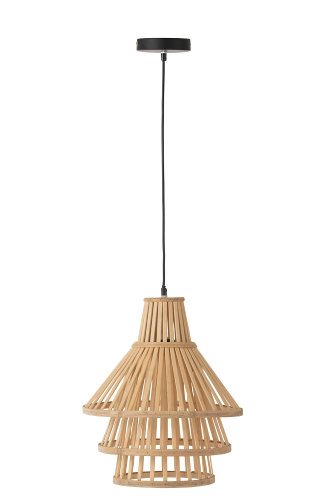 Suspension Luminaire A Couche Bambou Naturel Medium