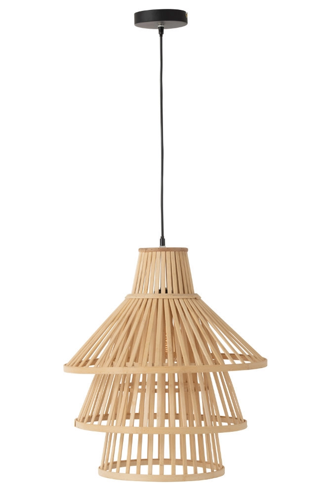 Suspension Luminaire A Couche Bambou Naturel Large
