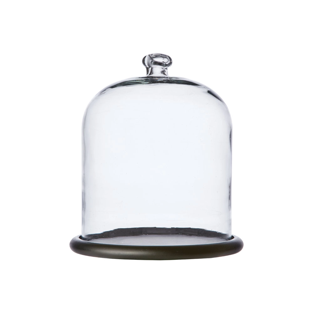 BELLA Cloche sur socle M, Clair/noir