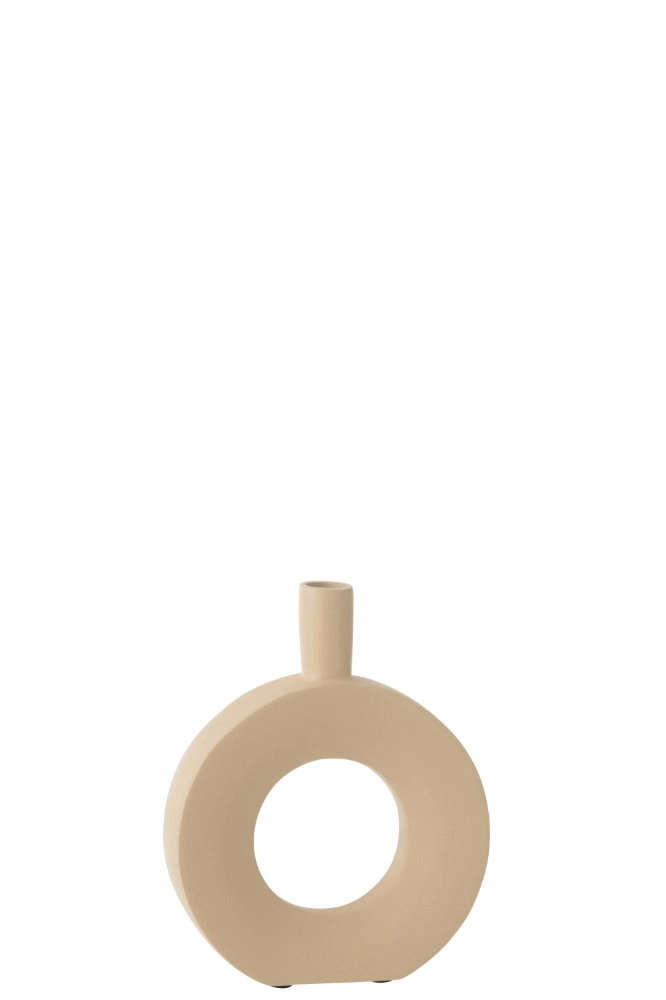 Vase Cercle Aluminium Beige