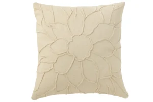 Coussin Fleur Textile Blanc
