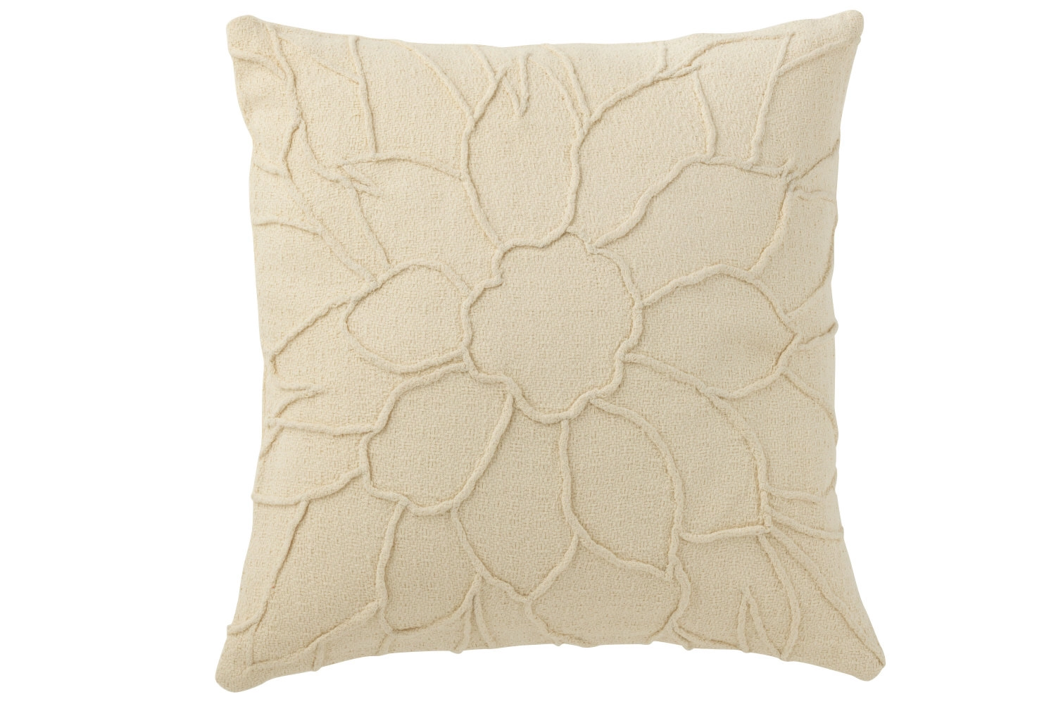 Coussin Fleur Textile Blanc