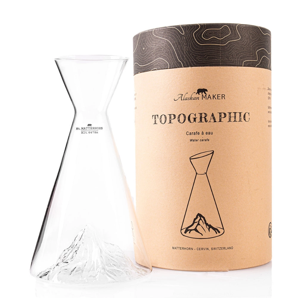 Carafe à Eau TOPOGRAPHIC : Mont Matterhorn (Mont Cervin)