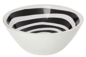 Bol bois de manguier noir/blanc Large