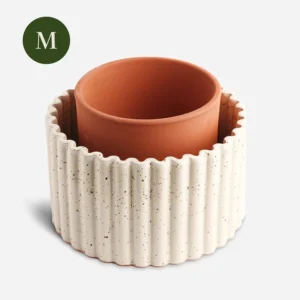 Pot autonome Paula - Blanc grainé M