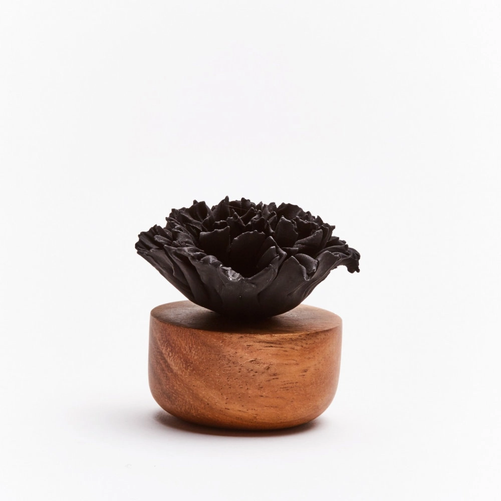 Diffuseur de parfum en bois et céramique noir Œillet du Japon