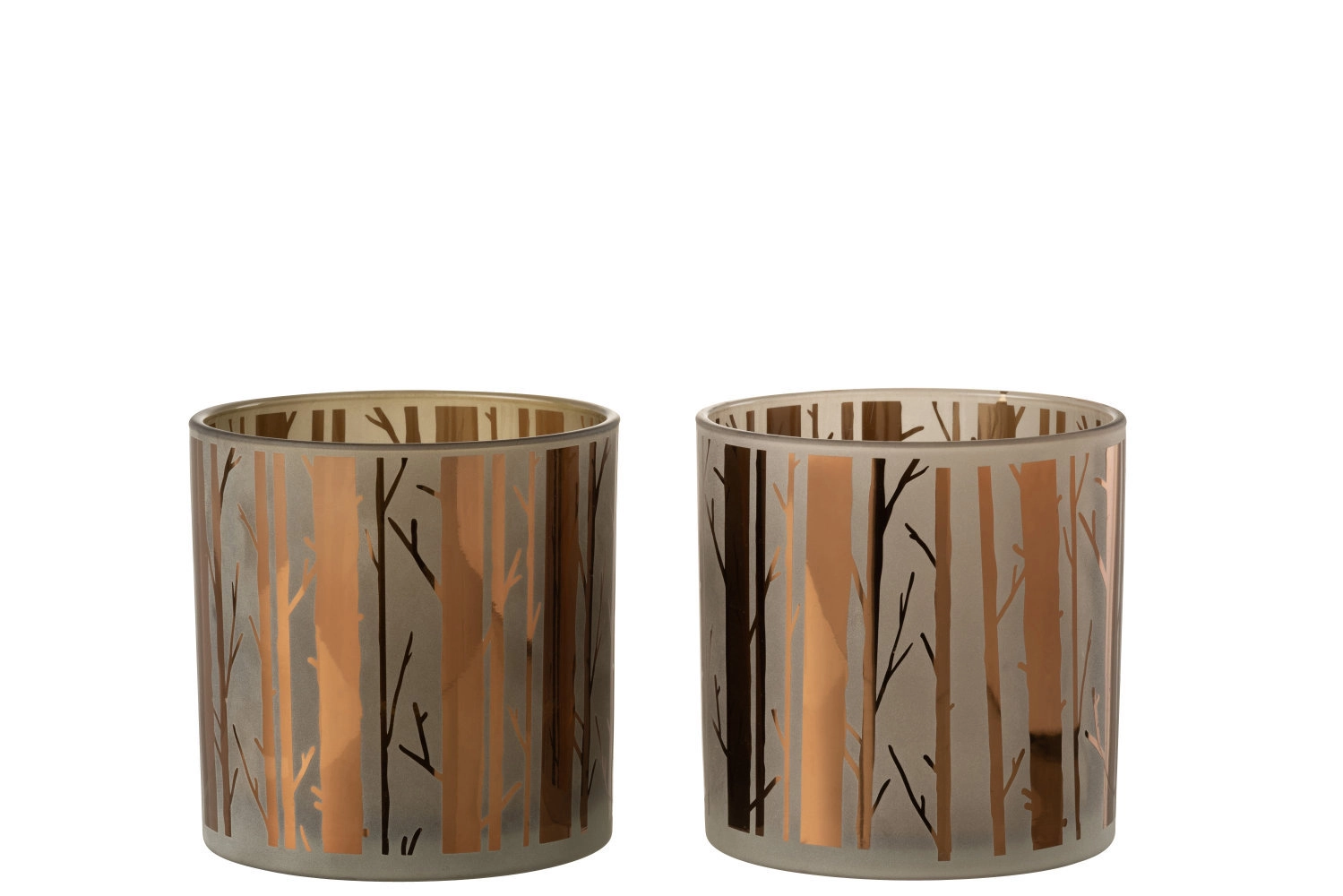 Photophore Arbres Verre Marron Large