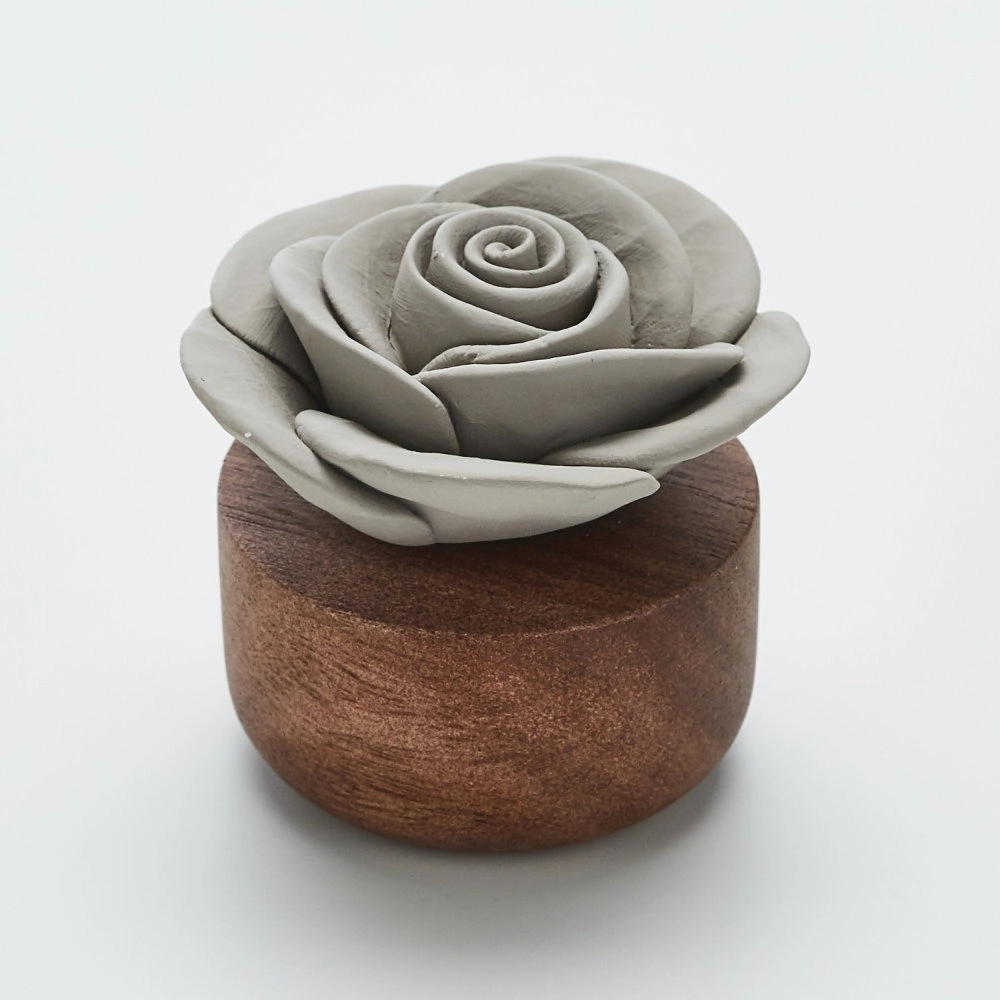 Diffuseur de parfum en bois et céramique gris Gardenia du Laos