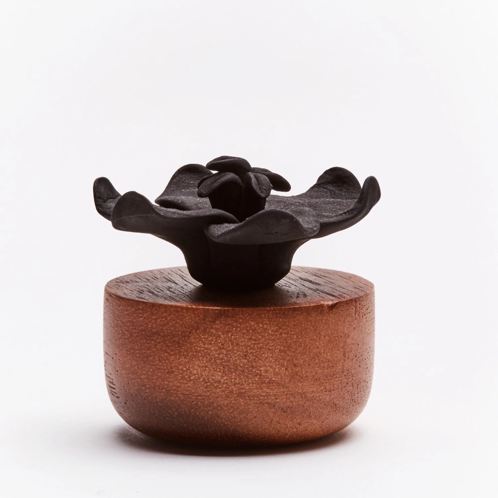 Diffuseur de parfum en bois et céramique noir Jasmin d'orient