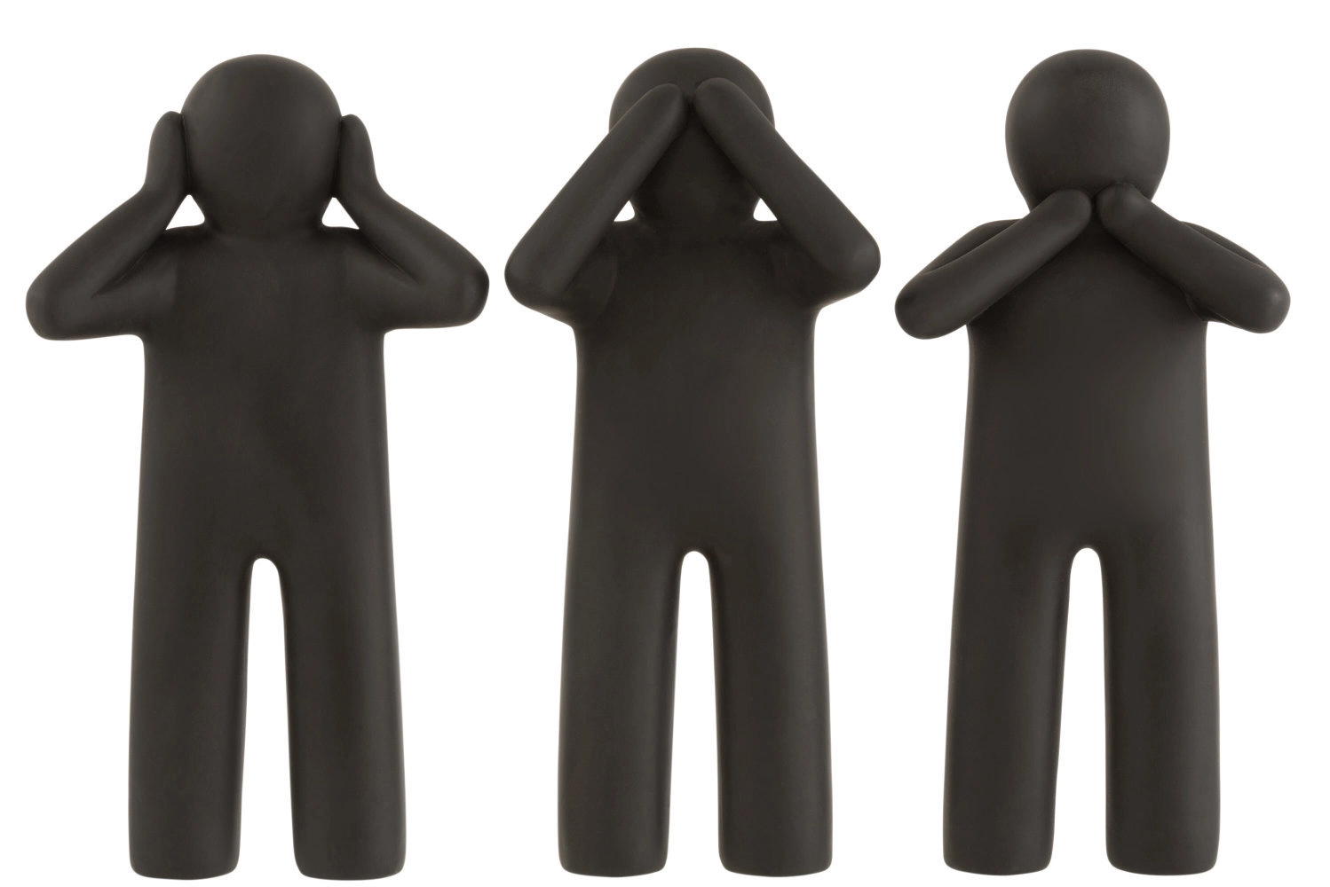 P'tit Maurice Entendre/Voir/Se Taire Resine Noir Large Assortiment De 3