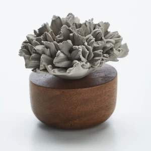 Diffuseur de parfum en bois et céramique gris Œillet du Japon