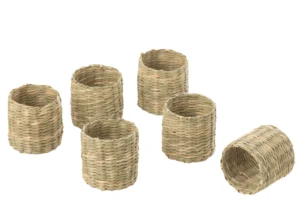 Set De 6 Anneau De Serviette Jonc De Mer Naturel