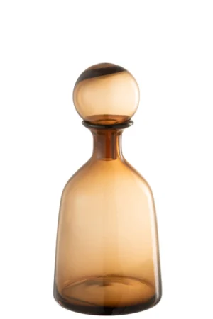Bouteille + Bouchon Uni Decorative Bas Verre Marron Medium